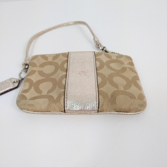 Coach tan and gold small wristlet - Picture 6 of 8